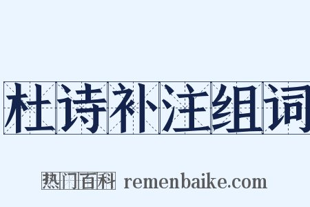 杜诗补注组词是什么意思的图片